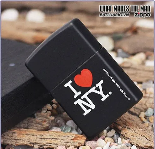 Bật Lửa Zippo I Love NY Black Matte - Bật Lửa Chất Lượng Cao, Quà Tặng Độc Đáo Cho Người Yêu Thích New York