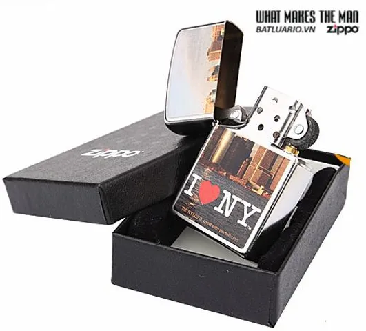 Bật Lửa Zippo I Love NY - Mẫu Bật Lửa Crôm Đặc Biệt Thời Trang, Quà Tặng Độc Đáo Cho Fan NYC