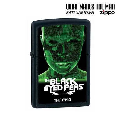 Bật Lửa Zippo 28026 Black Matte - Bật Lửa Chất Liệu Cao Cấp Họa Tiết Black Eyed Peas The End, Quà Tặng Fan Nhạc