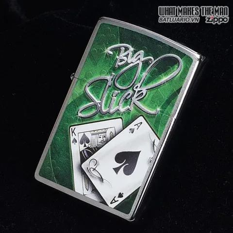 Bật Lửa Zippo 28281 Big Slick - Bật Lửa Crom Xước Chống Gỉ Sang Trọng, Quà Tặng Lý Tưởng Cho Fan Zippo