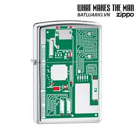 Bật Lửa Zippo 24329 Circuit Board Bóng Crôm - Đồ Chơi Sưu Tầm Độc Đáo Cho Fan Hâm Mộ