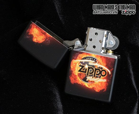 Bật Lửa Zippo 28335 - Motorsports Black Matte, Bật Lửa Chất Lượng Cao Dành Cho Fan Đam Mê Xe Cộ