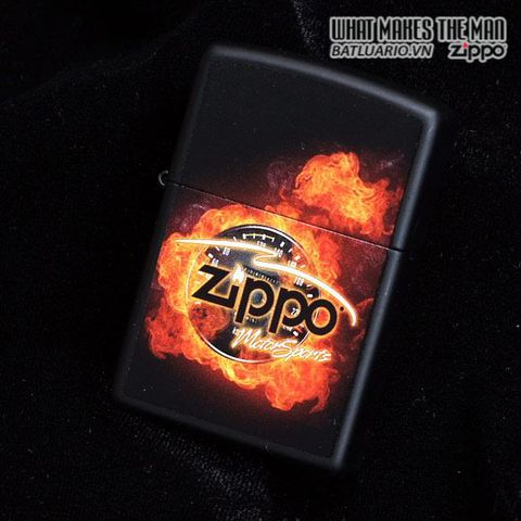 Bật Lửa Zippo 28335 - Motorsports Black Matte, Bật Lửa Chất Lượng Cao Dành Cho Fan Đam Mê Xe Cộ