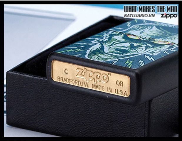Bật Lửa Zippo Bolted Man 24448 - Thiết Kế Đen Mờ Độc Đáo, Quà Tặng Thú Vị Cho Fan Zippo