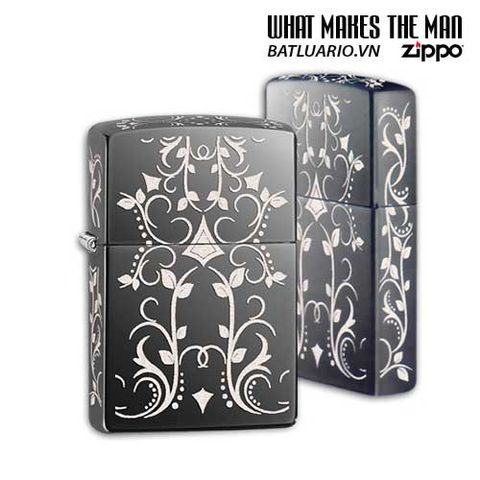 Bật Lửa Zippo 28833 Black Ice - Thiết Kế Hoa Văn Sang Trọng, Phong Cách Thời Thượng cho Người Yêu Thích Sưu Tầm