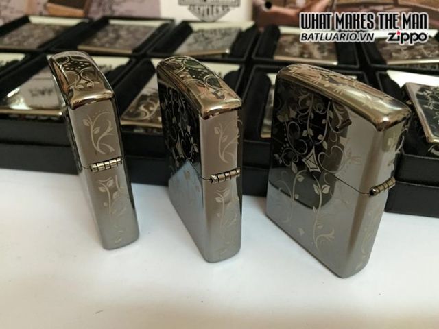 Bật Lửa Zippo 28833 Black Ice - Thiết Kế Hoa Văn Sang Trọng, Phong Cách Thời Thượng cho Người Yêu Thích Sưu Tầm