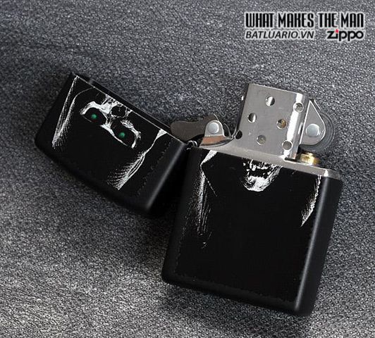 Bật Lửa Zippo 28436 - Bật Lửa Matte Đen Hình Skull Nón Hooded, Quà Tặng Dành Cho Fan Kinh Dị Thời Trang