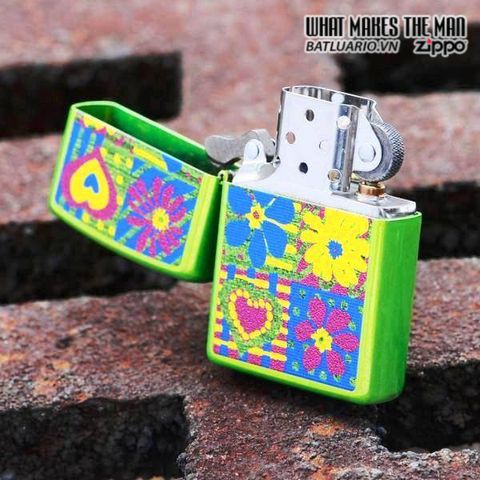 Bật Lửa Zippo 28057 - Hearts and Flowers Lurid Thiết Kế Độc Đáo, Quà Tặng Thích Hợp Cho Người Yêu Thích Thời Trang