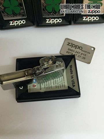 Bật Lửa Zippo 24699 - Bật Lửa Four Leaf Clover Mạ Chrome Sáng Bóng - Quà Tặng Độc Đáo cho Fan Zippo