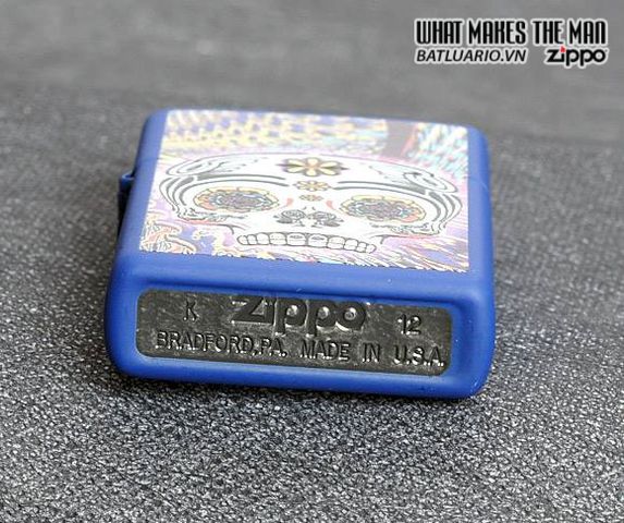 Bật Lửa Zippo Day Of The Dead Royal Blue Matte - Bật Lửa Chất Liệu Bền, Thiết Kế Độc Đáo Cho Fan Của Ngày Cái Chết