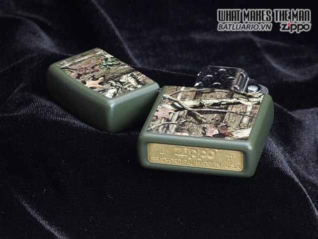Bật Lửa Zippo 28331 Mossy Oak Green Matte - Bật Lửa Chống Gió Thiên Nhiên Phong Cách Hoang Dã, Quà Tặng Thú Vị