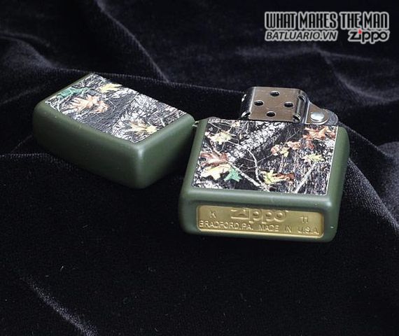 Bật Lửa Zippo 28332 Mossy Oak Green Matte - Bật Lửa Chống Gió Chính Hãng Thời Trang Cho Người Săn Và Cắm Trại