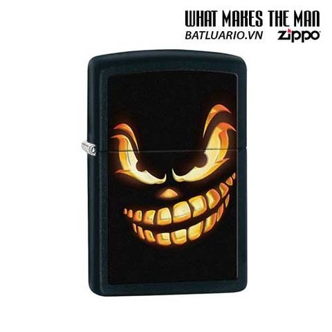 Bật Lửa Zippo Scary Jack o Lantern - Màu Đen Mờ, Đồ Trang Trí Halloween, Quà Tặng Yêu Thích Cho Fan Hâm Mộ