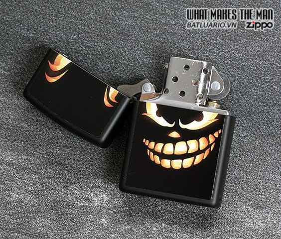 Bật Lửa Zippo Scary Jack o Lantern - Màu Đen Mờ, Đồ Trang Trí Halloween, Quà Tặng Yêu Thích Cho Fan Hâm Mộ