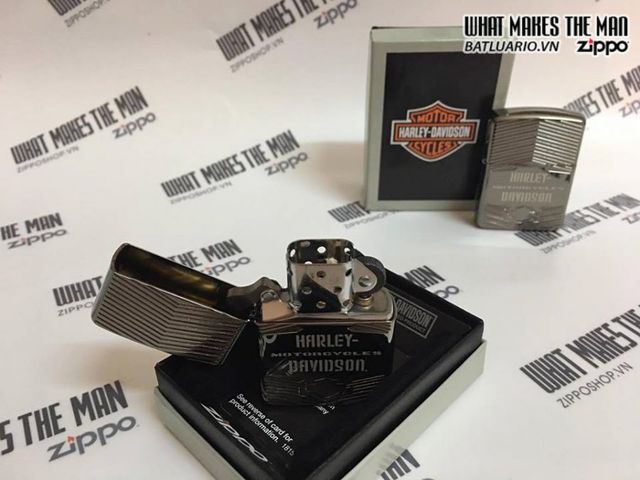 Zippo 29165 - Bật Lửa Chính Hãng Zippo HD Xe Máy Armor Black Ice - Quà Tặng Độc Đáo Cho Người yêu Xe Máy