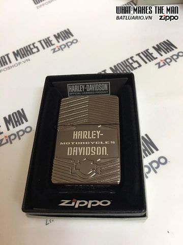 Zippo 29165 - Bật Lửa Chính Hãng Zippo HD Xe Máy Armor Black Ice - Quà Tặng Độc Đáo Cho Người yêu Xe Máy