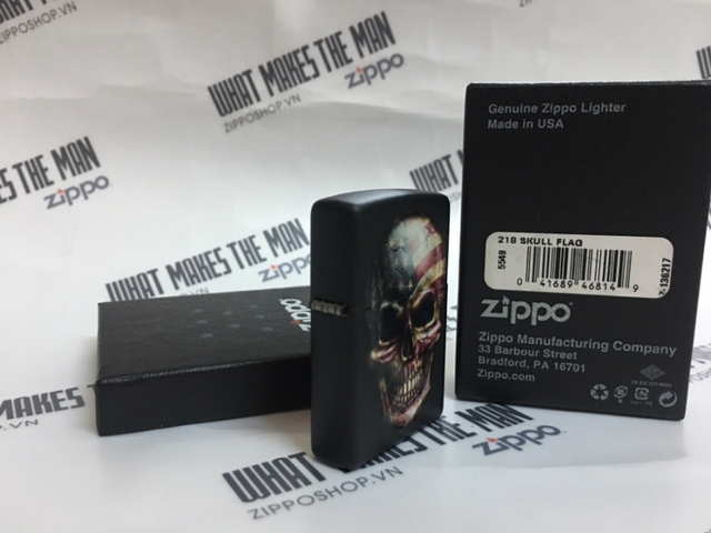 ZIPPO 218 Cờ Xương - Bật Lửa Chất Lượng Cao với Thiết Kế Phong Cách Hầm Hố - Quà Tặng Sành Điệu cho Người Yêu Thích Đồ Nghề