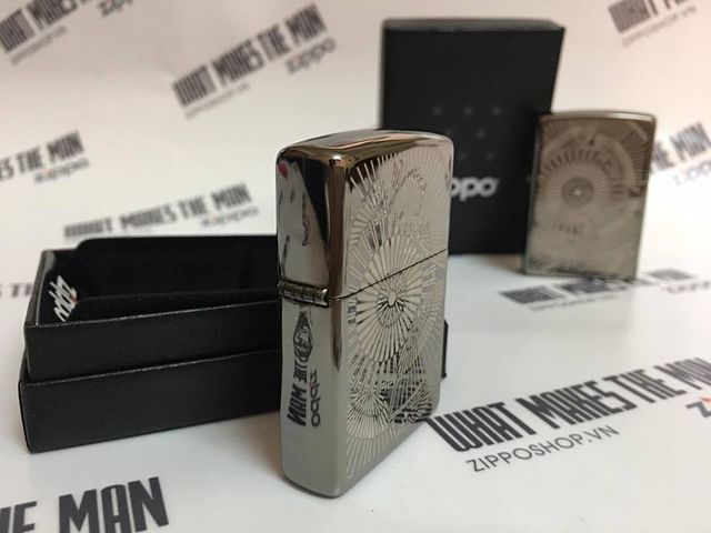 Zippo 29421 - Bật Lửa Zippo Đen Băng Hoa Văn Châu Á - Quà Tặng Độc Đáo Cho Người Yêu Thích Nghệ Thuật