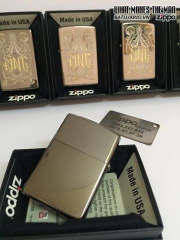 Zippo 28798 - Bật Lửa Khắc Vương Miện Laser Đen Ice - Quà Tặng Phong Cách Thời Trang cho Người Từ 18 Tuổi Trở Lên