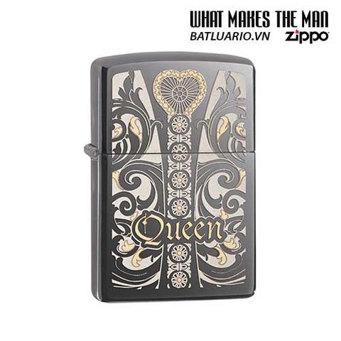 Zippo Khắc Laser Queen Black Ice - Khui Rượu Sang Trọng, Quà Tặng Dành Cho Người Hâm Mộ Nữ Hoàng