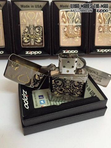 Zippo Khắc Laser Queen Black Ice - Khui Rượu Sang Trọng, Quà Tặng Dành Cho Người Hâm Mộ Nữ Hoàng