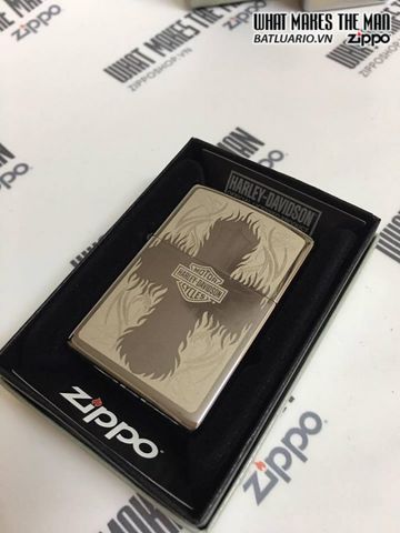 Zippo 28982 - Bật Lửa Polished Chrome Harley Davidson Kiểu Dáng Độc Đáo, Quà Tặng Thích Hợp Cho Người Hâm Mộ Xe Máy