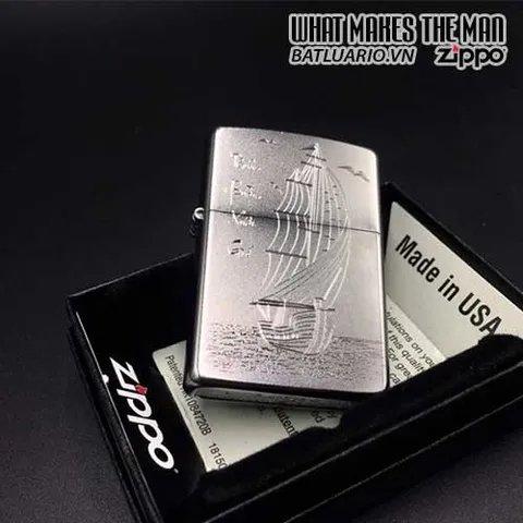 Zippo 205 Khắc Thuận Buồm Xuôi Gió 09 - Zippo Cao Cấp, Quà Tặng Thương Hiệu Độc Đáo Cho Nam