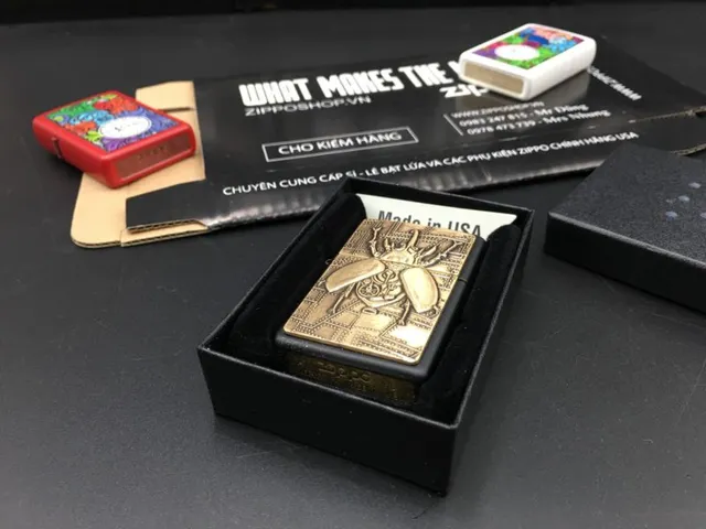 Zippo 29567 - Tiêu Đề Steampunk Biểu Tượng Bọ Cạp Đen Mờ - Quà Tặng Độc Đáo Cho Người Yêu Thích Zippo