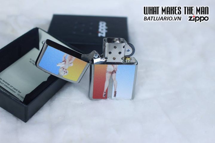 Bật Lửa Zippo 29475 - Thiết Kế Brushed Chrome của Olivia De Berardinis - Quà Tặng Thời Trang Độc Đáo