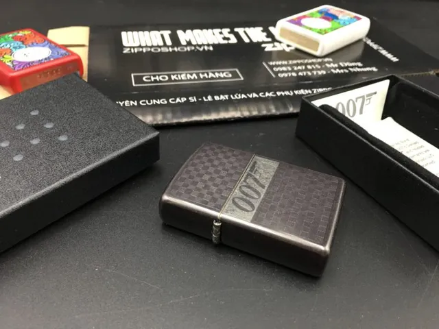 Bật Lửa Zippo James Bond 007 Màu Xám Dusk - Quà Tặng Phong Cách Điện Ảnh Huyền Thoại cho Fan Của Điệp Viên 00