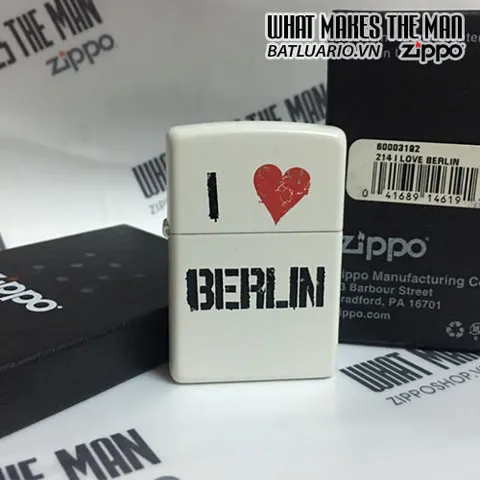ZIPPO 214 - Bật Lửa Chất Lượng Cao Hình I LOVE BERLIN, Quà Tặng Độc Đáo Cho Người Yêu Du Lịch Đức