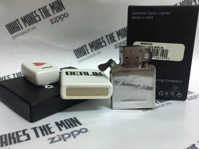 ZIPPO 214 - Bật Lửa Chất Lượng Cao Hình I LOVE BERLIN, Quà Tặng Độc Đáo Cho Người Yêu Du Lịch Đức