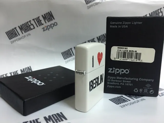 ZIPPO 214 - Bật Lửa Chất Lượng Cao Hình I LOVE BERLIN, Quà Tặng Độc Đáo Cho Người Yêu Du Lịch Đức