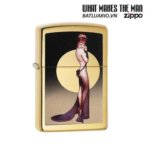 Zippo 29583 - Bật Lửa High Polish Brass Hình Ảnh Olivia Moon - Quà Tặng Dành Cho Fan Hâm Mộ