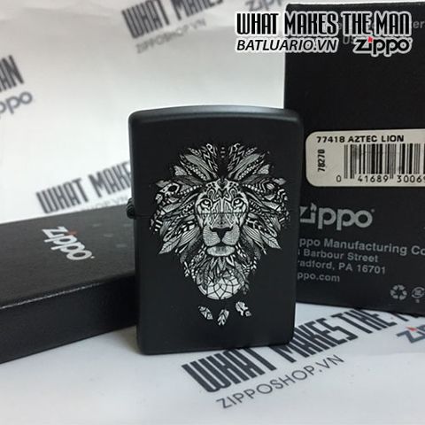 Bật Lửa ZIPPO 218 Hình Sư Tử Aztec - Quà Tặng Độc Đáo Cho Những Người Yêu Thích Thần Thoại Aztec