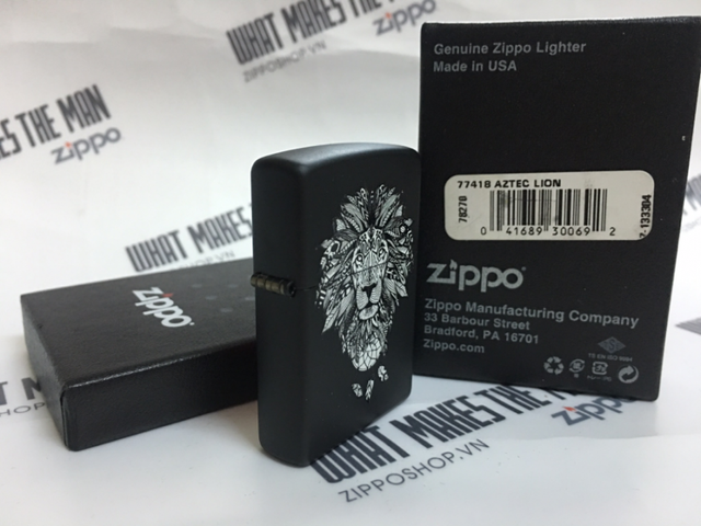 Bật Lửa ZIPPO 218 Hình Sư Tử Aztec - Quà Tặng Độc Đáo Cho Những Người Yêu Thích Thần Thoại Aztec