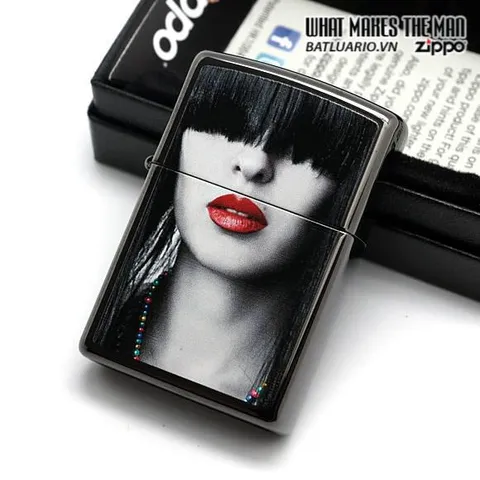 Bật Lửa Zippo Red Lips Ebony - Thiết Kế Sang Trọng và Đẳng Cấp, Quà Tặng Chất Lượng Cho Người Yêu Thích Bật Lửa