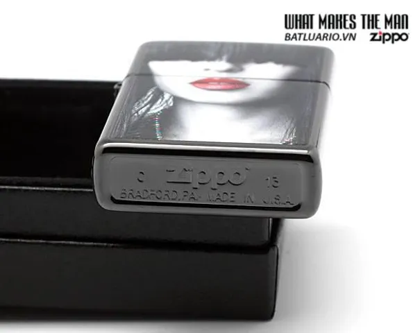 Bật Lửa Zippo Red Lips Ebony - Thiết Kế Sang Trọng và Đẳng Cấp, Quà Tặng Chất Lượng Cho Người Yêu Thích Bật Lửa