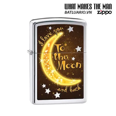 Bật Lửa Zippo Golden Moon Mạ Chrome Bóng - Món Quà Thú Vị Cho Những Người Yêu Thích Thương Hiệu Zippo