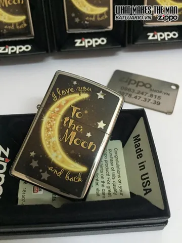 Bật Lửa Zippo Golden Moon Mạ Chrome Bóng - Món Quà Thú Vị Cho Những Người Yêu Thích Thương Hiệu Zippo