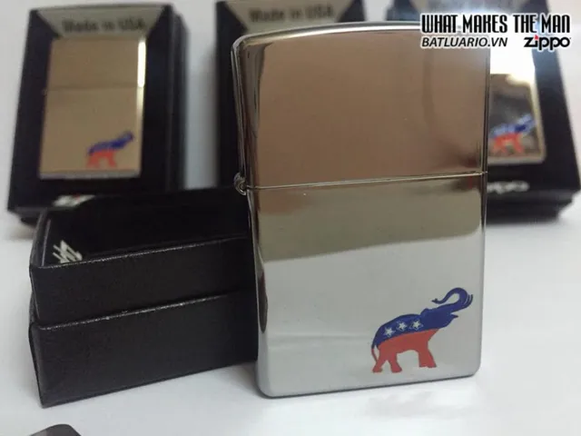 Zippo Republican Polished Chrome Lighters - Unique Collectible Gifts for Politically Minded Enthusiasts
