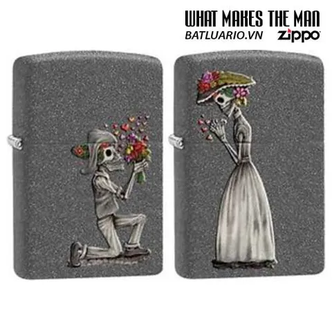 Zippo 28987 - Bật Lửa Day of The Dead Hình Skull Đá Sắt - Quà Tặng Cho Fan Văn Hóa Mexico