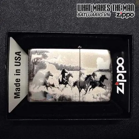 ZIPPO Khắc Mã Đáo Thành Công 06 - Bật Lửa Sành Điệu, Quà Tặng Nam Ý Nghĩa, Zippo 150.MDTC06