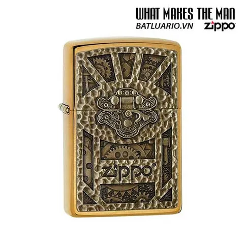 Zippo 29103 - Hộp Biểu Tượng Steampunk Bằng Đồng Chải, Quà Tặng Yêu Thích Cho Người Sưu Tầm Zippo
