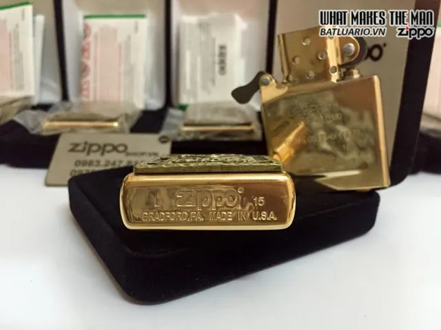 Zippo 29103 - Hộp Biểu Tượng Steampunk Bằng Đồng Chải, Quà Tặng Yêu Thích Cho Người Sưu Tầm Zippo