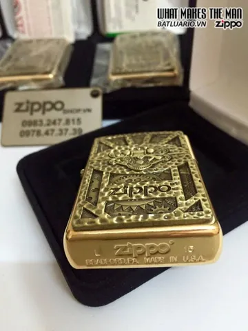 Zippo 29103 - Hộp Biểu Tượng Steampunk Bằng Đồng Chải, Quà Tặng Yêu Thích Cho Người Sưu Tầm Zippo