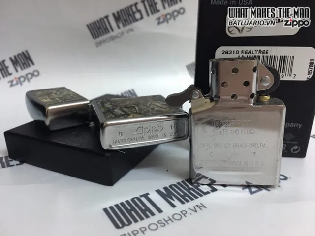 Zippo 29310 - Zippo Bật Lửa Street Chrome Real Tree APG - Quà Tặng Thú Vị Cho Người Yêu Thiên Nhiên