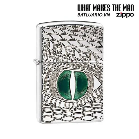 Zippo Armor Dragon Eye - Zippo 28807 Bình Khò Được Mạ Chrome Bóng - Quà Tặng Độc Đáo Cho Người Hâm Mộ