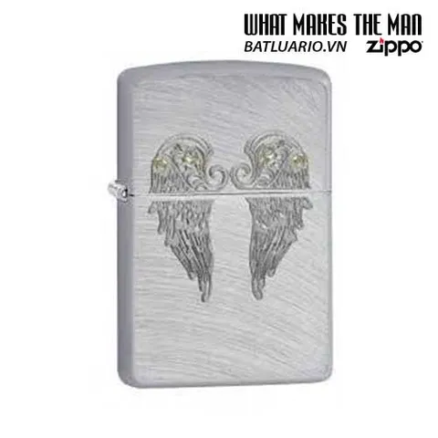 Zippo 29069 - Bật Lửa Zippo Nhẹ Màu Bạc Khắc Đôi Cánh Thiên Thần - Quà Tặng Độc Đáo cho Fan Hâm Mộ