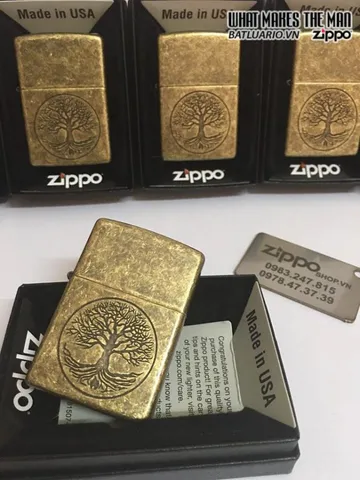Zippo 29149 - Zippo Cây Sự Sống Bằng Đồng Antique - Quà Tặng Thú Vị Cho Người Yêu Thích Hàng Độc đáo